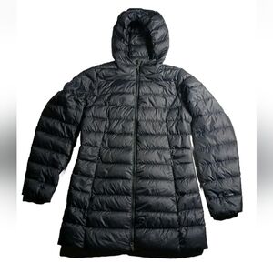 Eddie Bauer Cirruslite Down Puffer Jacket Parka Womens Size Small Hooded Black